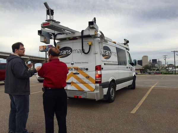 Transmap vans come equipped with the newest Pavemetrics Laser Crack Measurement System, which can show depths, rutting wheel paths, drop offs at the edge of pavement and the depth cracks as well as the widths. Courtesy Photo