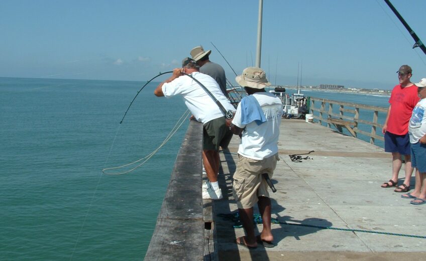 Hook and line fishing is allowed from Horace Caldwell Pier in I.B. Magee Park on the northernmost tip of Mustang Island. The popular Nueces County park offers 75 campsites and a beautiful stretch of beach with restrooms, a bathhouse, and picnic tables. Courtesy photo