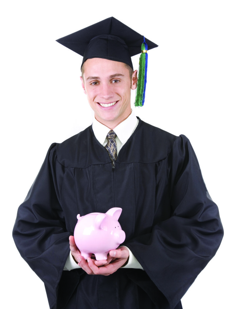 Dropping coins in a piggy bank won’t be enough to fund college. Strategies should include a savings account, scholarship and loan applications and possibly a job.