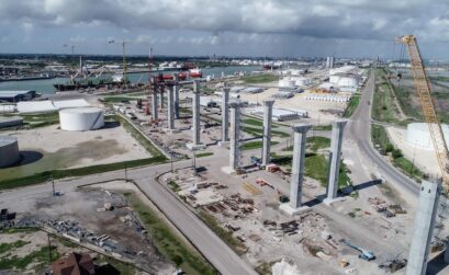 Construction of the new Harbor Bridge will not be complete for another two years, the Texas Department of Transportation announced at an October 16 meeting of the Port of Corpus Christi commissioners. The original completion date was April 2020. This picture was taken September 2019. Courtesy photo