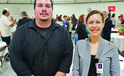 In honor of Hispanic Heritage Month (Sept. 15-Oct.15), two Del Mar nursing students, Joshua Soza (left) and Michaella Luder, were awarded $500 scholarships from the American GI Forum. The school also received a $25,000 donation from Hector P. Garcia Foundation. Courtesy Photo