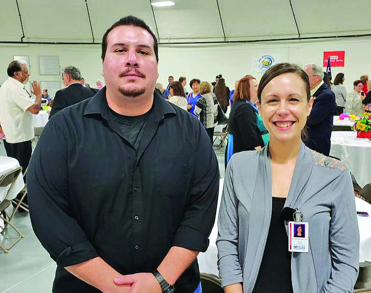 In honor of Hispanic Heritage Month (Sept. 15-Oct.15), two Del Mar nursing students, Joshua Soza (left) and Michaella Luder, were awarded $500 scholarships from the American GI Forum. The school also received a $25,000 donation from Hector P. Garcia Foundation. Courtesy Photo