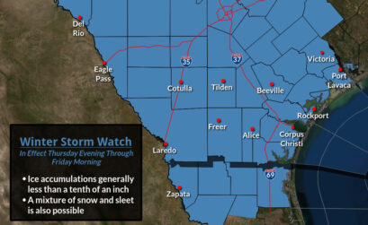 The forecast calls for freezing temperatures along with potential accumulation of snow and ice over the weekend in the Coastal Bend.