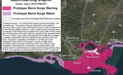 A prototype of the new storm surge warning system developed by NOAA in time for the 2015 hurricane season. Courtesy illustration