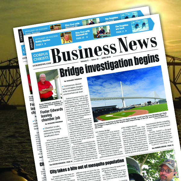 If you didn't get a copy of the Corpus Christi Business News in the mail, come by the office or read the digital version in the right had column on this page.