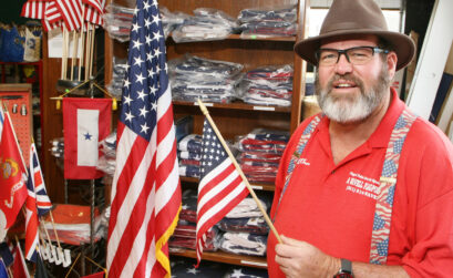 Arthur Wavell, owner and operator of A Wavell Flagpole in Corpus Christi, says the perfect match of his last name and his business is just a happy coincidence. Photo by Carrie Robertson Meyer/Third Coast Photo