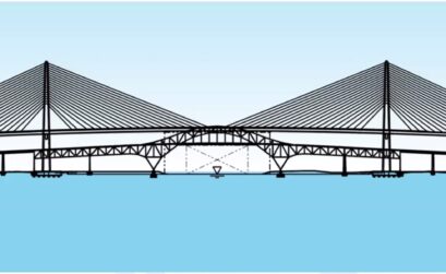 This simple drawing shows the size difference between the old Harbor Bridge and the new one under construction in Corpus Christi. Courtesy photo