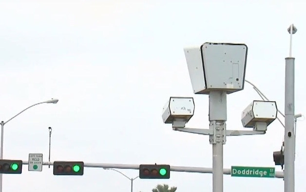Red-light cameras such as this one at Doddridge Street were taken down April 26 after the contract with the camera’s contractor expired and the Corpus Christi city council decided not to renew.