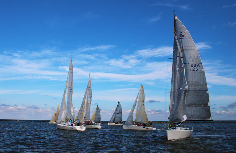 Watch the Regatta every Wednesday, rain or shine, from the Lawrence Street T-Head. Photo by JoAnna Kopp