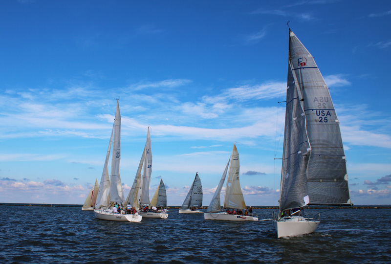 Watch the Regatta every Wednesday, rain or shine, from the Lawrence Street T-Head. Photo by JoAnna Kopp