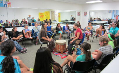 Volunteers lead a drum circle during a YW Teen event. YW Teen is a character development program for girls in the fifth and sixth grades provided by the YWCA Corpus Christi. Courtesy photo