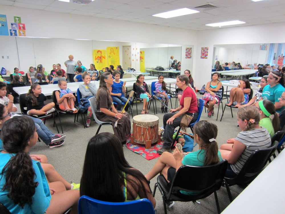 Volunteers lead a drum circle during a YW Teen event. YW Teen is a character development program for girls in the fifth and sixth grades provided by the YWCA Corpus Christi. Courtesy photo