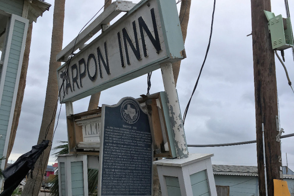 The historic Tarpon Inn in Port Aransas suffered extensive damage from the winds of Hurricane Harvey August 25-26, but has wasted no time getting the property cleaned and back in shape for reopening. Owners started a GoFundMe site to help raise funds for clean-up. Courtesy photo