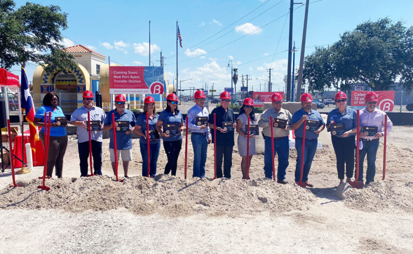 Officials from the city of Corpus Christi and the Corpus Christi Regional Transportation Authority break ground on the new Port Ayers Bus Transfer station at 4211 Ayers St. Courtesy photo