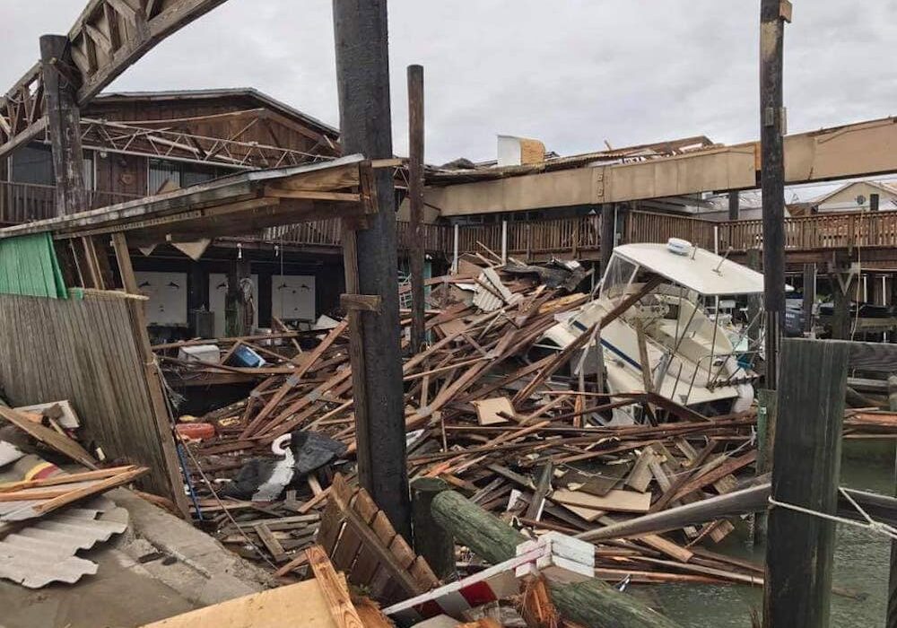 Port Aransas took a direct hit from Hurricane Harvey August 25, 2017. Photo from Rebuild Port Aransas Facebook