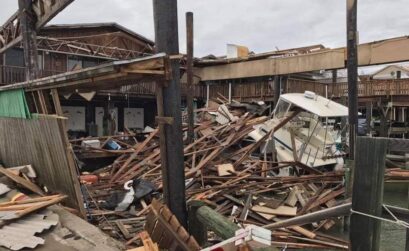 Port Aransas took a direct hit from Hurricane Harvey August 25, 2017. Photo from Rebuild Port Aransas Facebook