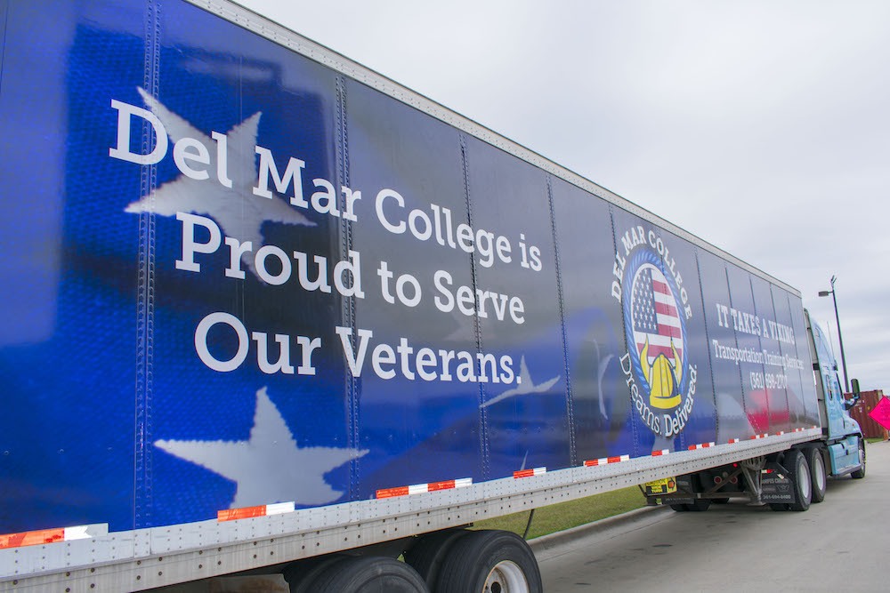 Military service members who want to start a new career in the trucking industry as they transition to civilian life can train for free at Del Mar College in Corpus Christi. Courtesy photo