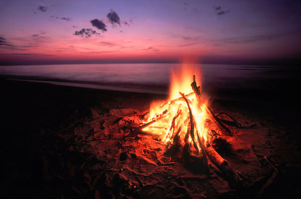 Beach bonfires should be no more than three feet high or wide and contain no construction scraps.