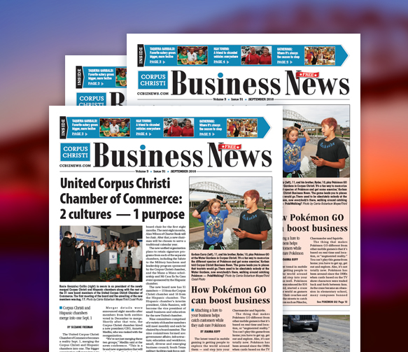 The September 2016 issue of Corpus Christi Business News. Graphic by Roland Chiapoco