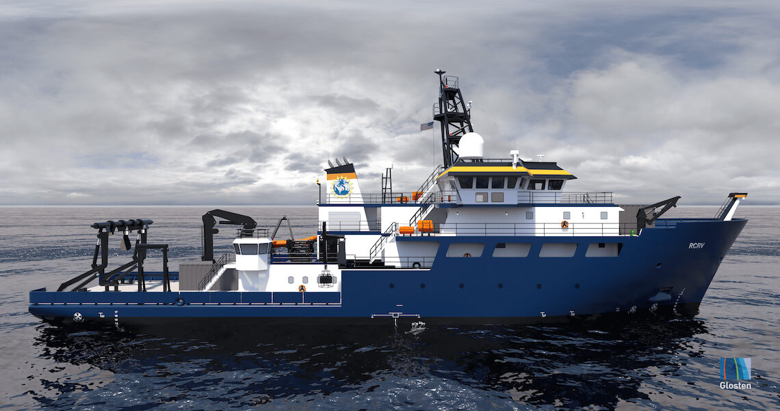 An artist’s rendering of the 199-foot Regional Class Research Vessel soon to be built for use by students at Texas A&M University-Corpus Christi, the University of Texas Marine Science Institute, and 13 other Gulf of Mexico-based organizations. Courtesy photo