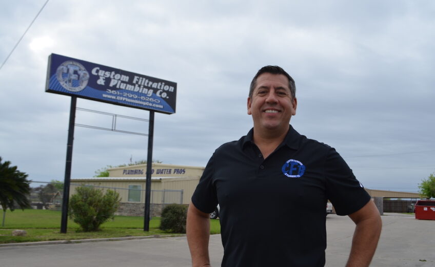 Annaville native James Michael ‘Jim’ Horman, president and CEO of Custom Filtration & Plumbing Co., started off as a plumber before opening his own business almost 25 years ago. He takes pride in exceeding customer expectations with professional service while keeping the values of a family-owned company, he told Corpus Christi Business News. Photo by Jane Kathleen Gregorio