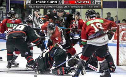 The Corpus Christi IceRays beat the Lone Star Brahmas 3-2 on Dec. 22, breaking a new IceRays junior franchise record of eight wins in a row. The ’Rays return to home ice Friday, Jan. 11, after 10 days away. Courtesy photo.