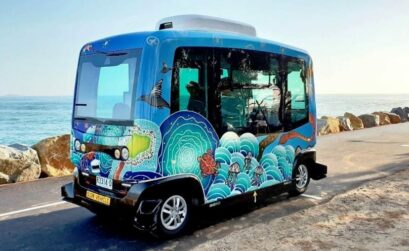 A model of the driverless bus that could become a common sight on the Texas A&M University-Corpus Christi campus this fall. Corpus Christi Regional Transit will soon view bids for the vehicles, which are about the size of a small car, only taller. Courtesy photo
