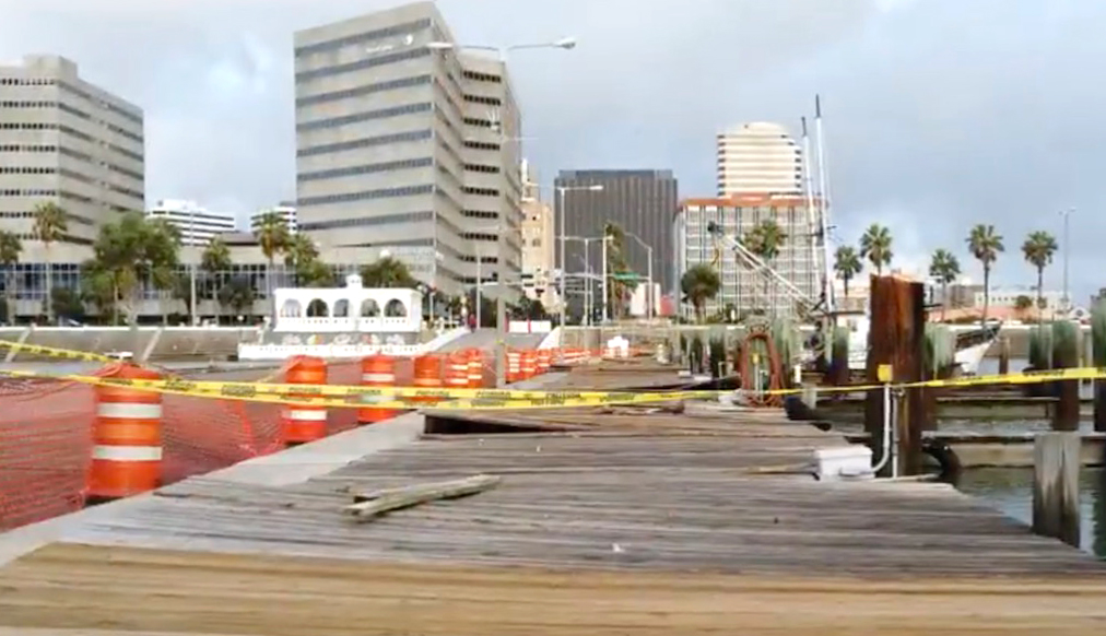 Five damaged wooden docks at the Corpus Christi Marina will be replaced with concrete floating docks. The out-of-service docks represent one third of the marina’s capacity. Courtesy photo