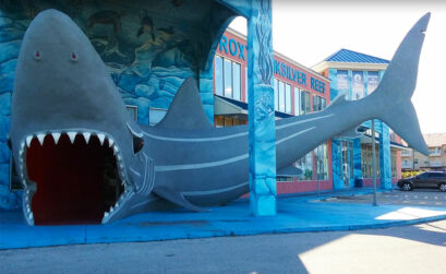 Walk through the mouth of a shark on your search for seaside souvenirs. Courtesy photo