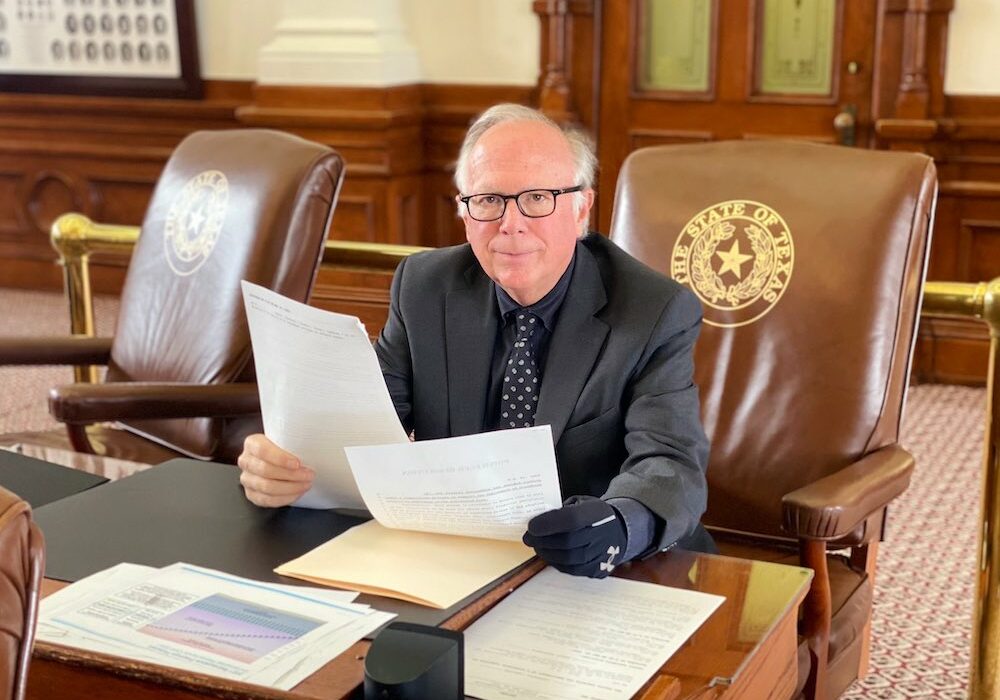 State Rep. Todd Hunter (R-Corpus Christi) at his desk on the House floor in the state Capitol during the final weekend of the 87th session of the Texas Legislature. Courtesy photo