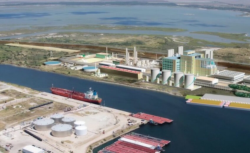 An architect's rendering of M&G Polymer’s chemical plant at the Port of Corpus Christi. The company went bankrupt before construction of the plant was completed. Courtesy photo