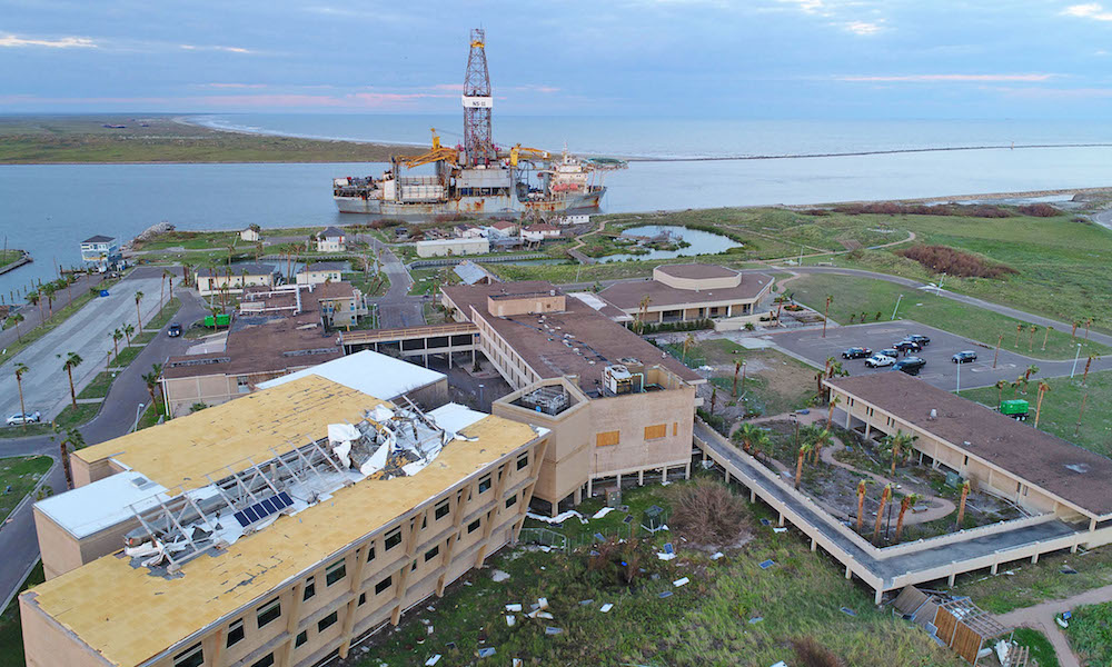 The University of Texas Marine Science Institute in Port Aransas suffered major damage from Hurricane Harvey. More than half of the campus has temporarily relocated to Texas A&M University-Corpus Christi. Photo by Jace Tunnell, University of Texas Marine Science Institute