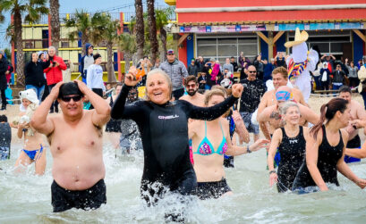 The annual Polar Bear Plunge takes place on North Beach and raises money to find a cure for ALS. Courtesy photo