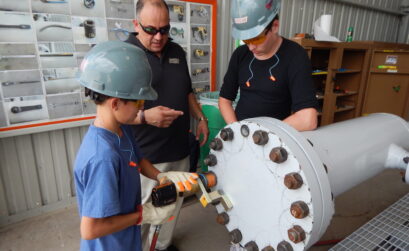 The young people involved in Hammons Education Leadership Program learn what it’s like on the job site during the final step of the Texas Three-Step program. First, they learn about the job through videos; then, they talk to someone from the job site; last, they visit the site and are put to work. Courtesy photo