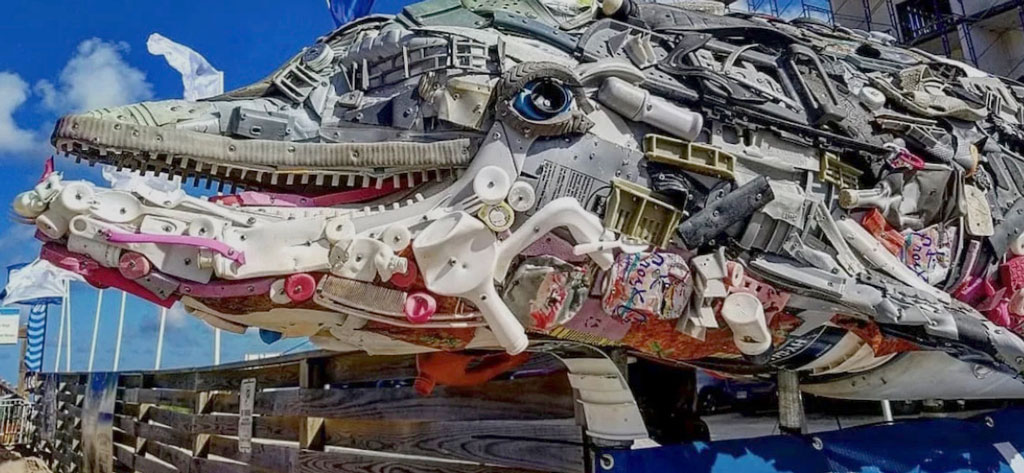 Made from trash washed up on Texas beaches, 'Dolly the Dolphin' will be on display at the Texas State Aquarium from Memorial Day weekend through Labor Day. Courtesy photo