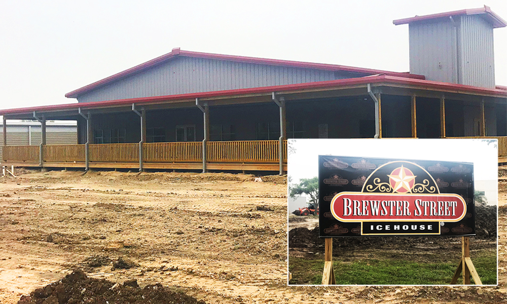 The new Brewster Street Ice House at 5550 Holly Road on the Southside of Corpus Christi is almost complete. The restaurant — sans live music — should open for business in early June. Photos by Roland Chiapoco