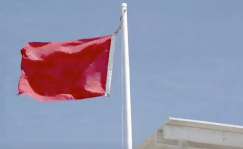 Red flags on the Corpus Christi beaches warns of high surf, dangerous currents, or both. Red flags will be posted Saturday-Sunday, Aug. 20-22. Courtesy photo.