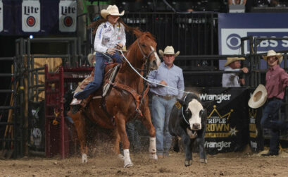 Madison Outhier of Utopia competes in Rodeo Corpus Christi at the American Bank Center in Corpus Christi during the 2021 Buc Days celebration. Photo courtesy of Bull Stock Media