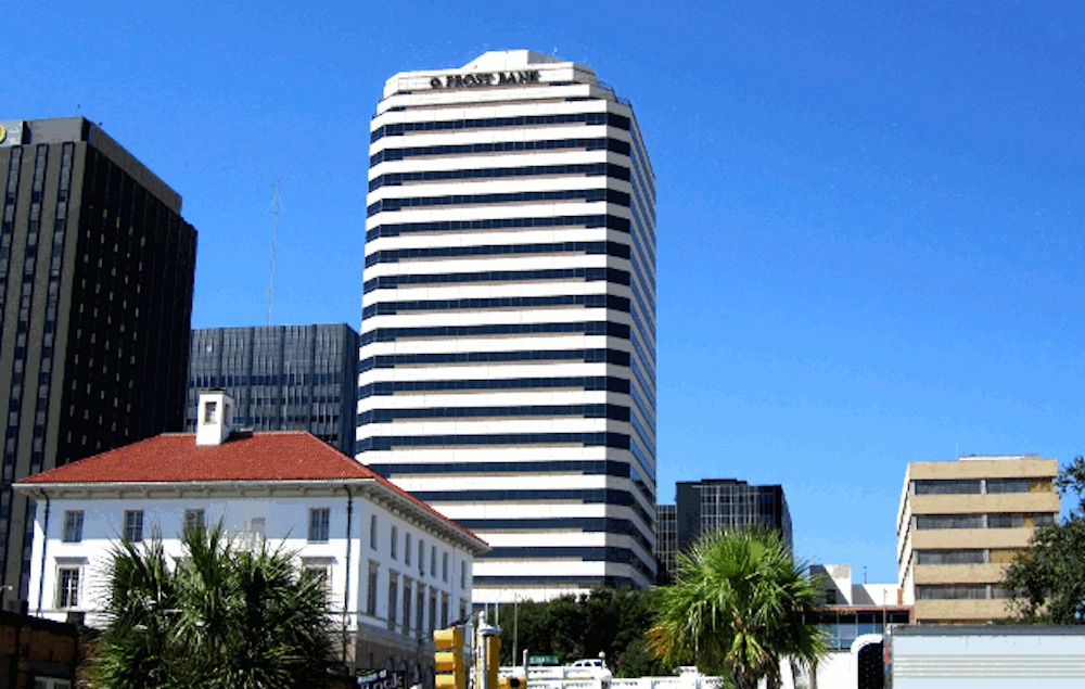 Frost Bank Plaza in downtown Corpus Christi was on the bankruptcy auction block earlier this year. It was purchased July 27 by the Ed Rachel Foundation for an undisclosed amount. Courtesy photo