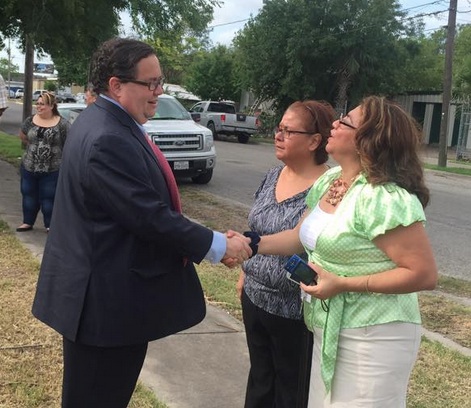 Rep. Blake Farenthold (R-Corpus Christi) greets constituents at a groundbreaking ceremony in his hometown May 4. Courtesy Photo