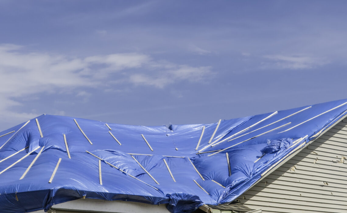 Texas State House Bill 1774 is call the Blue Tarp Bill because opponents say passage will lead to neighborhoods and cities with damaged roofs covered by blue tarps after a storm. The tarps become a common and long-term sight when insurance companies don’t pay quickly for repairs.