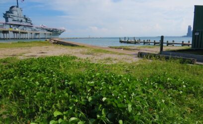 The jetty at Breakwater Park at 2800 N. Shoreline Blvd. will not be part of the deal if Proposition 3 passes Nov. 4 and the city is able to sell the .15 acre parcel of land that makes up this little - known piece of public property. Staff Photo