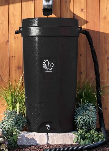 The black IVY rain barrel is made in the U.S. from 100 percent recycled materials. Normally $129, the city of Corpus Christi sold them to utility customers for $49.50.