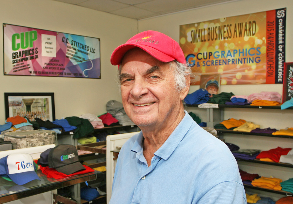 Jim Sambol, owner of Cup Graphics and Screen Printing, at his Ayers Street studio in Corpus Christi. Photo by Carrie Robertson Meyer/Third Coast Photo