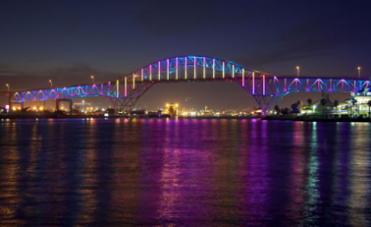 The LED lights on the Corpus Christi Harbor Bridge have indicated special days and blinked in tandem with fireworks and music for the Fourth of July and Friday night Whataburger Field displays for over 10 years. They will be removed within the next 10 weeks by a vote of the Corpus Christ City Council. Courtesy photo