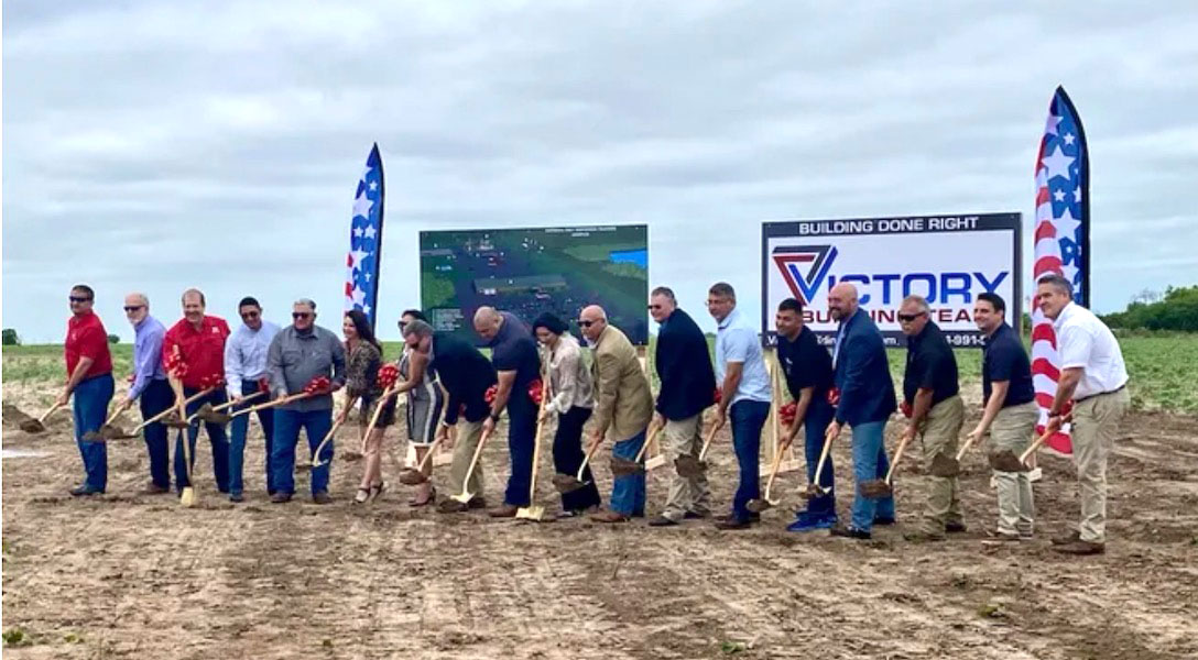 Local dignitaries, including Corpus Christi Mayor Paulette Guajardo (center), dug into the dirt at a site on Saratoga Boulevard that has been prepared for construction of the National First Responder Training Complex. A groundbreaking was May 13. Courtesy photo