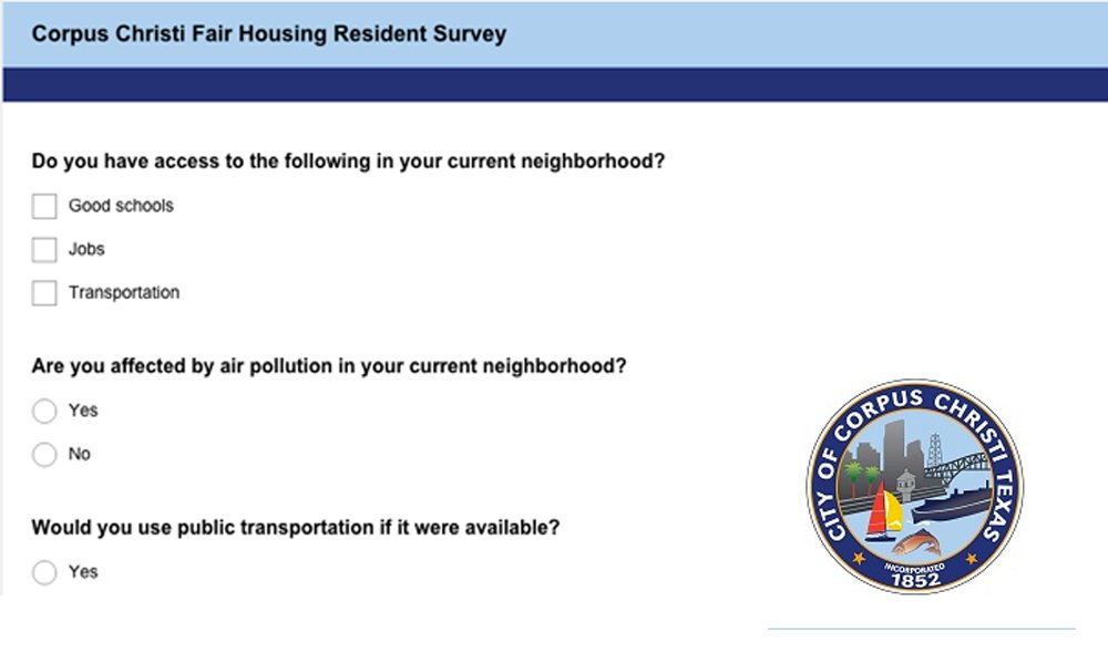 Participate in the Assessment of Fair Housing study in Corpus Christi at cctexas.com/fairhousingassessment through Friday, Aug. 18.