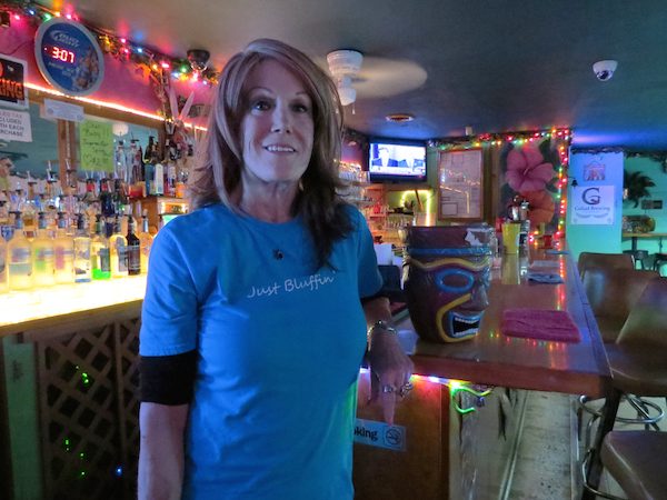 Da Beer Shack owner Cheri Estes keeps it relaxed and fun at her island paradise karaoke bar. Photo by Nickie Snow Stillman