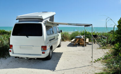 Go RV camping right on the beach in the Corpus Christi area.