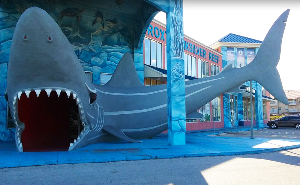 Walk through the mouth of a shark on your search for seaside souvenirs. Courtesy photo